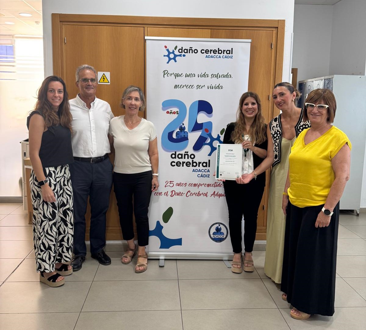 EQA certifica en ISO 9001 a la Asociación de Daño Cerebral Adquirido Cádiz EQA certifica en ISO 9001 a la Asociación de Daño Cerebral Adquirido Cádiz
