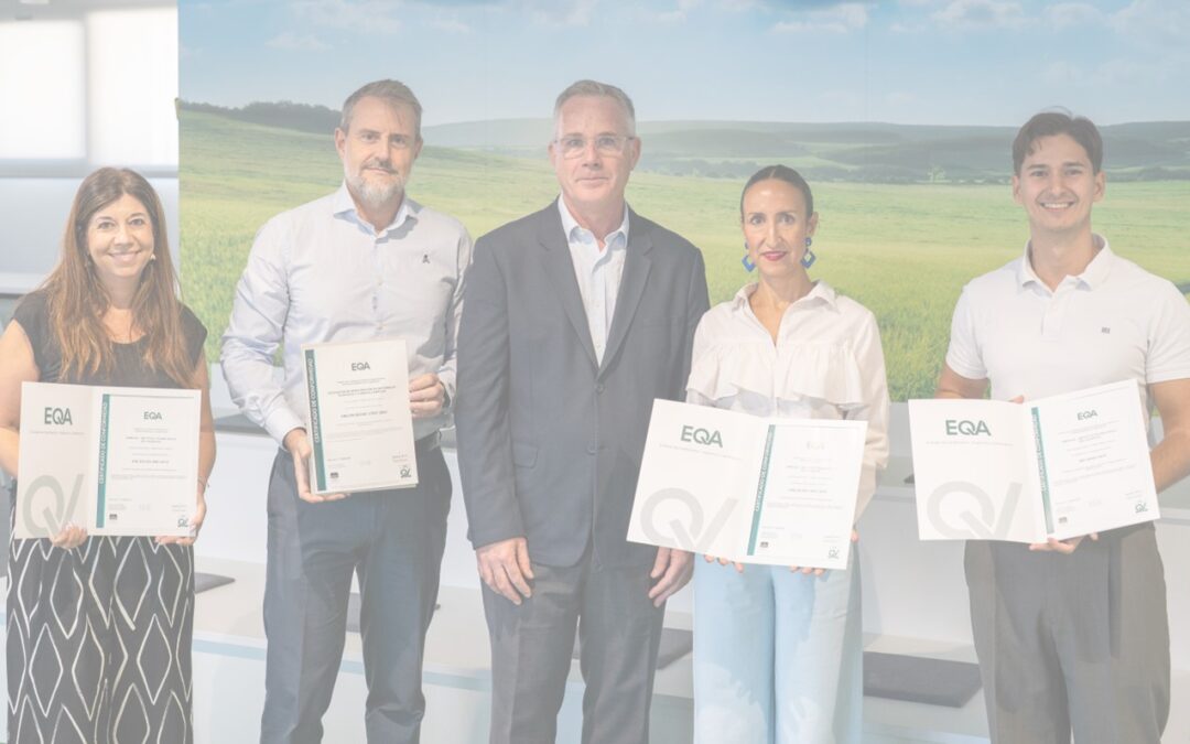 EQA certifica a AIMPLAS en ISO 9001, ISO 14001, ISO 45001, ISO 27001 y UNE 166002